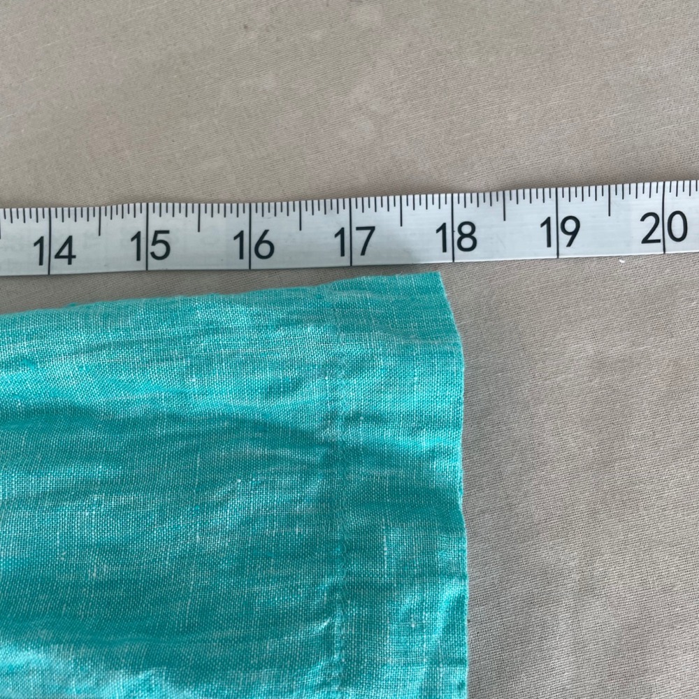 Tahari  Linen Tunic Top Turquoise 3/4 Sleeve Button Detail 2X Lagenlook - Picture 6 of 9